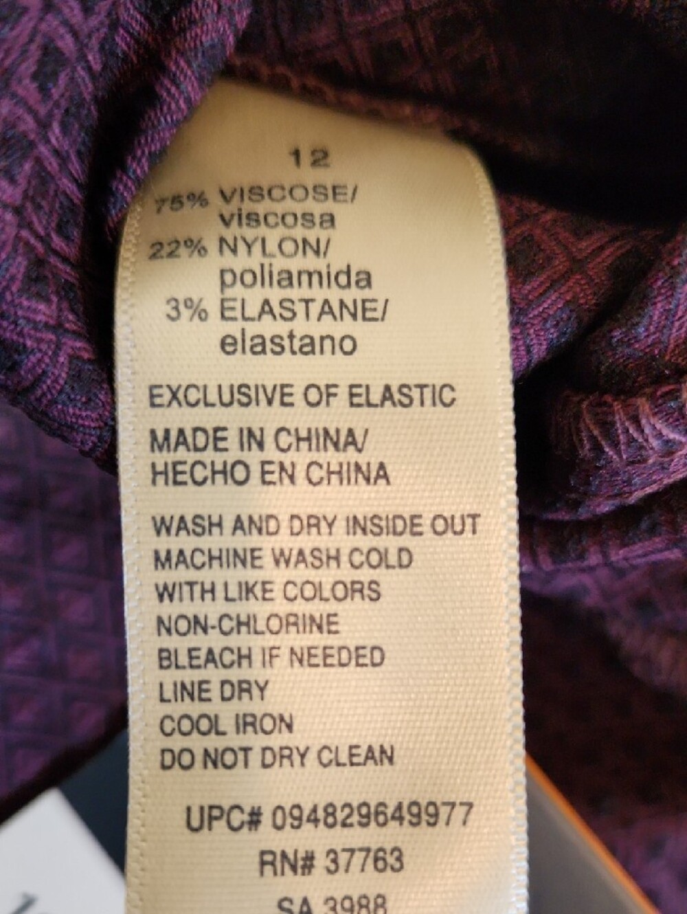 Rafaella Straight-Leg Pull-On Pants in Plum - Picture 5 of 5